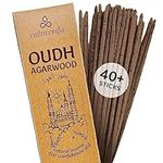 Mystic Oud Agarwood Incense Sticks - (40+Sticks, 9 inch) Thick Natural Resin Incense Made from Assam Oudh Chips, Clean Charcoal Free | Infuse Luxury with These Exotic Oud Incense (Burn Time 45+ mins)