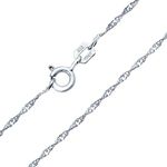 Thin Singapore Twisted Rope Link Chain 1.5 MM 020 Gauge for Women Necklace .925 Sterling Silver Italian 24 Inch