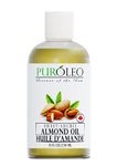 PUROLEO Sweet Almond Oil 8 Fl Oz/236 ML (Packed In Canada) Pure Almond Oil for Skin, Hair, & Body | Organic Carrier Oil & Body Oils For Women | Almond Butter Hair Oil, Body Oil, Baby Oil, Massage Oil huiles essentielles Amande Douce Huile Massage