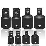 Impact Grade Socket Adapter Extension Set Turns Power Drill Into High Speed Nut Driver,1/4-Inch Hex Shank to Drive for Adapters to Use with Drill Chucks, Sizes 1/4" 3/8" 1/2", Cr-V, 8-Piece