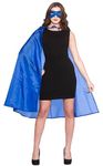 Wicked Costumes Adult Superhero Cape & Mask - Blue One Size