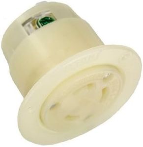 Leviton 2626F 30 Amp, 250 Volt, Flanged Outlet Locking Receptacle, Industrial Grade, Grounding, White