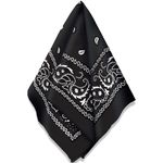 Multi-Purpose Bandana Western Cowboy Costume Party Headwear, Black, Fabric, 20" x 20".