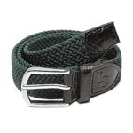 LOUIS STITCH Men's Sacramento Green Braided Elastic Stretch Belt with Leather Tipped End Stretchable Canvas Waist Band for Men Women Boys Girls Unisex (36-42 inch waist) (BE-EL)