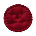 M-TEXITO Round Floor Cushions, Large Sitting Cushion, Cotton Cushion, Garden Cushion, Box Cushion for Sofa, Pooja, Yoga, Balcony (Pack of 1) (16 * 16 in, Maroon)