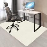 VOTUDX Desk Chair Mat for Hardwood & Tile Floor Office Computer Chair Mat TPR Gaming Desk Mat Carpet Floor Mat,Easy Clean,Non-Slip,White(55"*39")