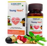 LORINGVEDA® YoungHeart capsule for Maintain Heart health, Cholesterol, BP & Heart muscles | Anti Heart Blockage Capsules | Ayurvedic Medicine for Heart Strength | 60 Veg capsule Natural, Safe & Herbal | Arjuna Bark ,Moringa,Catnip & More then 25 Extract.