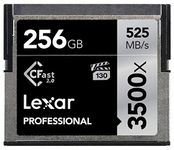 Lexar Professional 3500x 256GB CFast 2.0 Card, Up to 525MB/s Read, for Cinematographer, Filmmaker, Content Creator (LC256GCRBNA3500)