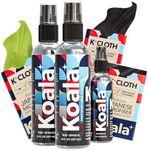 Koala Eyeglass Lens Cleaner Spray Kit | (2x) 8oz + (1x) 2oz Glasses Cleaner Bottle + (3x) Microfiber Cloth | Alcohol Free Eyeglasses, Screen, and Camera Cleaning Kit (6 Piece Set)