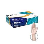 Safe Health Disposable Vinyl Gloves Multi-Purpose Plastic Gloves Food Safe, Latex Free Powder Free Non-Sterile 3 mil for Cleaning, Washing up, Salon, Service, Household, Daily, Large (Box of 100)