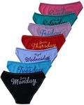 Bestmaple 7 Pack Women Knickers Cotton Underwear Ladies Panties Week Days Printed Briefs (M) Black