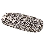 MoKo Hard Shell Eye Glasses Case with Cloth, PU Leather Protective Eyeglasses Cases Storage Organizer Travel for Men Women, Leopard