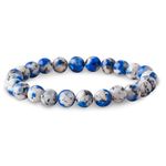 PYOR K2 Jasper Chakra Healing Beads Bracelet Handmade Reiki Crystal 8mm For Men And Women Prosperity Stones Stretchable Adjustable Gift Positive Energy Generator Spiritual Natural Gemstones Bracelets