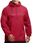 Mens Waterproof Hooded Rain Jacket Lightweight Raincoat for Outdoor Hiking Running Travel
