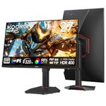 KOORUI 27 Inch 320Hz Gaming Monitor, QHD 1440P, Fast IPS, 1ms, HDR400, Adaptive Sync, Eye Care, 99% sRGB, Height Adjustable, Pivot, HDMI 2.1 & DP 1.4, VESA, PIP/PBP, PC/PS5/Xbox Gaming Monitor G2721E