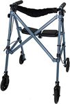 Able Life Space Saver Rollator, Lightweight Folding Mobility Rolling Walker for Seniors and Adults, 6-inch Wheels, Locking Brakes, and Padded Seat with Backrest, Cobalt Blue