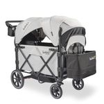 Larktale Caravan V3, Avalon Gray - Stroller/Wagon for Kids & Babies - Seats 2 Passengers or 200 lbs. Total Weight Capacity. - Reclining Seats, Full-Coverage Sun Canopies, Height-Adjustable Handlebar