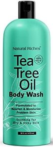 Antifungal Tea Tree Oil Body Wash, Antibacterial Soap by Natural Riches -350ml Helps with Athletes Foot, Ringworm, Nail Fungus, Toenail Fungal, Body Itch, Body Odour & Acne