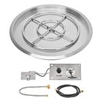 Stanbroil 31 inch Round Drop-in Fire Pit Pan with Spark Ignition Kit Natural Gas Version, Rated for up to 296,000 BTU’s