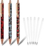 3 Pcs Air Release Weeding Tool Pin Pen with 6 Pcs Tool Pen Refills Glitter Weeding Pen for Vinyl Weeding Retractable Pinpoint Pen Leopard Print Craft Vinyl Tool for Car Craft Vinyl Projects