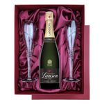 Lanson Le Black Creation Brut Champagne in Red Luxury Presentation Set With Flutes 75cl 12.5% abv