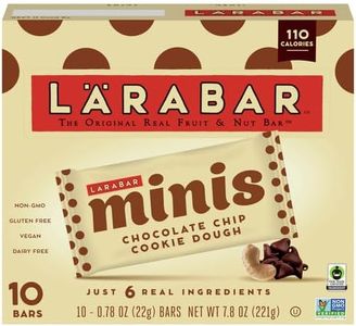 Larabar Chocolate Chip Cookie Dough Mini Bars, Gluten Free Vegan Fruit & Nut Bar, 0.78 oz Bars, 10 ct