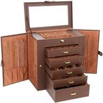 Kendal Huge Leather Jewelry Box/Case/Storage LJC-SHD5BN (Brown)