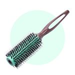 MINT Eco-Friendly Boar Bristle Round Brush for Blow Drying | Durable Blowout Styling Brush for All Hair Types | Ceramic Round Brush with Hand-Crafted Wooden Handle (30 mm)