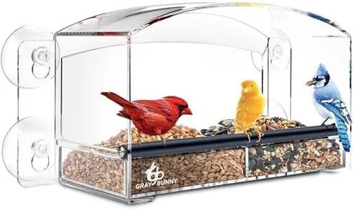 Window Bird Feeder with Strong Suction Cups - Large Bird House Window Bird Feeders for Viewing - Squirrel Proof Clear Bird Feeder Window - Mounted Transparent Bird Feeder - Great for Bird Watching!