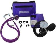 Santamedical Adult Deluxe Aneroid Sphygmomanometer with Stethoscope, Cuff and Carrying case Purple