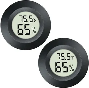 2 Pack Mini Hygrometer Thermometer Gauge Indoor/Outdoor Digital LCD Monitor Humidity Meter for Reptile Terrarium Humidor Incubators Jars Fahrenheit/Celsius(℉/℃) by DWEPTU