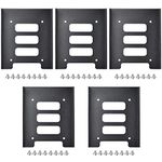 TRIXES Pack of 5 Black Metal Internal Mounting Kits for 2.5 Inch SSD Laptop Drives & 3.5 Inch Hard Disk Drives - Brackets for Hard Drive - High Performance Mounting Replacements for Hard Drives