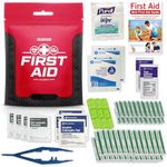 Go2Kits 54-Piece First Aid Kit, Basic Plus Emergency First Aid Kit for Home, Work & Travel, Red, 1000-Pack (RX350MAX)