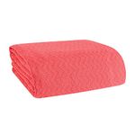 Elvana Home BELIZZI 100% Cotton Bed Blanket, Breathable Thermal Blanket King Size, Soft Chevron 90''x102'', Perfect for Layering Any All Season, Coral, (90''x102'')