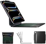 typecase Edge iPad Pro 11 inch Case with Keyboard (M5/ M4), Easy-Set Floating Magnetic Stand with Multi-Touch Trackpad, 11 Colors Backlight, Pencil Holder, Space Black【NOT for iPad Air】