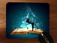 Magic Spell Book with Cute Fairy Silhouette Design Print Image Desktop Office Silicone Mouse Pad by Trendy Accessories by Trendy Accessories