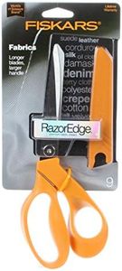 Fiskars RazorEdge Fabric Scissors - 9" Heavy Duty Fabric Shears with Ergonomic Handle - Orange