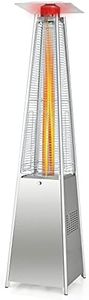Giantex Outdoor Propane Patio Heaters, 42,000 BTU Pyramid Style Gas Porch and Deck Heater w/Dancing Flame, Quartz Glass Tube in Hammered Freestanding, Electronic Ignition System Stainless Steel