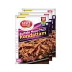 TASTY NIBBLES Ready to Eat Buffalo Meat Chilli KONDATTAM 200GM Pouch| Kerala Special | Open Heat & Eat | Non-Vegetarian | No Added Preservatives | Japanese Retort Technology 200GM Pouch (Pack of 3)