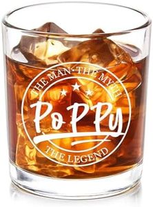 Futtumy Poppy Father's Gifts Day, 10 OZ The Man The Myth The Legend Whiskey Glass, Poppy Gifts, Gifts for Poppy Grandpa, Fathers Gifts for Poppy, Poppy Gifts for Father's Day Christmas Birthday