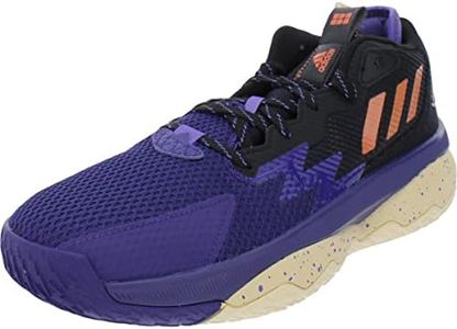 adidas Dame 8 Unisex Shoes Size 9, Color: Purple/Yellow