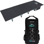 FE Active Folding Camping Cot with Dry Bag Waterproof Backpack for Men & Women for Fishing, Travel, Hiking, Beach & Survival Gear