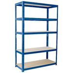 180cm x 120cm x 40cm, Blue 5 Tier (175KG Per Shelf), 875KG Capacity Extra Wide Garage Shed Storage Shelving Unit, 5 Year Warranty