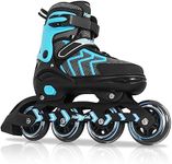 Inline Skates for Adults Men Women, Adjustable Aggressive Durable Roller Skates with Giant Wheels, High Performance Skates for Male Female Teal Size 8 9 10 11