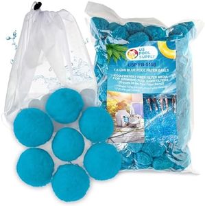 U.S. Pool Supply 1.5 lbs Pool Filter Balls - Eco-Friendly Fiber Filter Media for Swimming Pool Sand Filters (Equals 50 lbs Pool Filter Sand) - Higher & More Efficient Water Filtration Sand Replacement