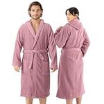 HOMELEVEL Terry Cotton Bath Robes - Unisex Bathrobe for Adult Men or Women - Soft and Durable Women's Men's Towelling Bath Robe for Shower, Pool or Spa Day - Made of 100% Cotton