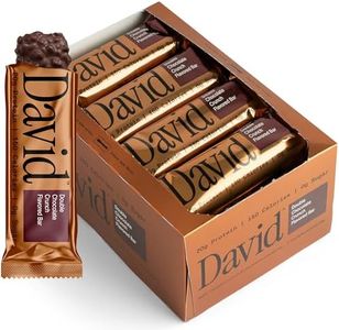 David Bronze High Protein Bars - Double Chocolate Crunch Flavor - 0g of Sugar, Low Carb, Gluten Free - 20g of Protein, 150 Calories - On-The-Go Snack, Pack of 12