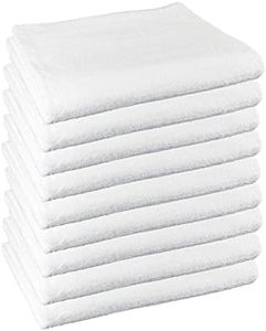 10 Toallas de Ducha 100% algodón Medidas 70x140 cms Color Blanco. 450 Gramos/m2.