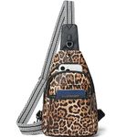 LATMAP Sling Bag For Women Men Crossbody Shoulder Tote Blet Bags Backpack Fanny Pack Travel Purse Faux Leather,Leopard Print