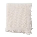 The Wool Company Cashmere Lace Baby Shawl - Warm and Lightweight Newborn Baby Shawl - Natural Off-White Colour - Made in England